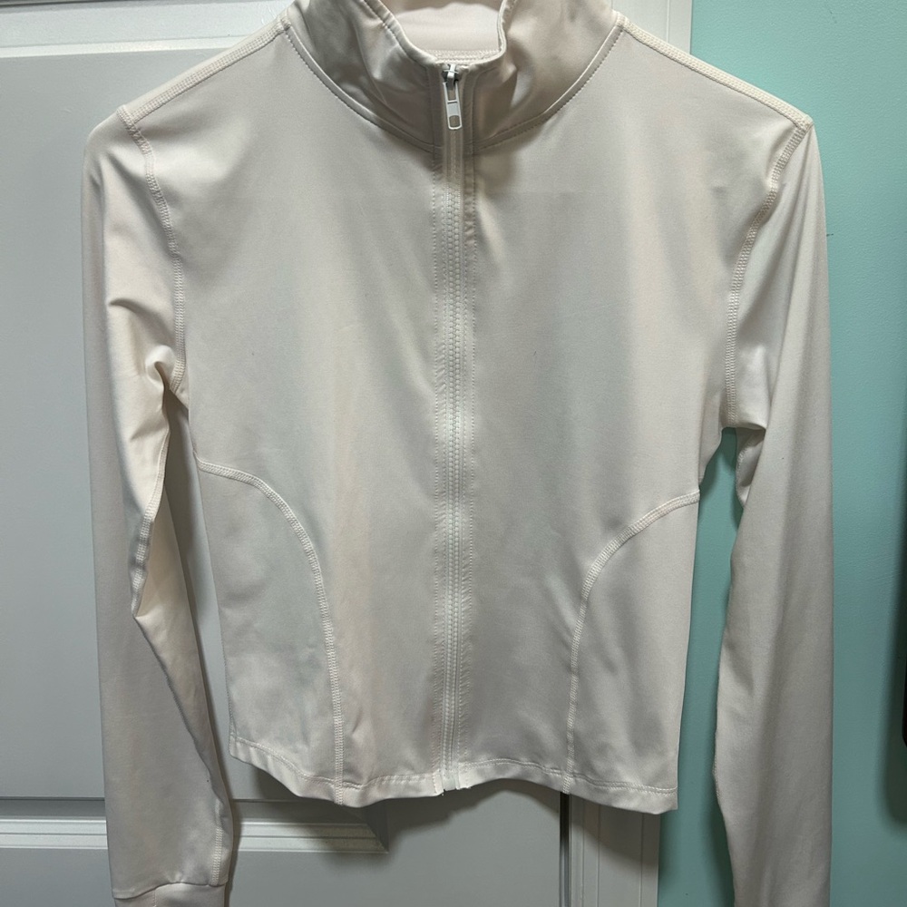 White Zip-Up Gym Jacket